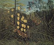 Henri Rousseau In a Tropical Forest.Struggle between Tiger and Bull oil painting